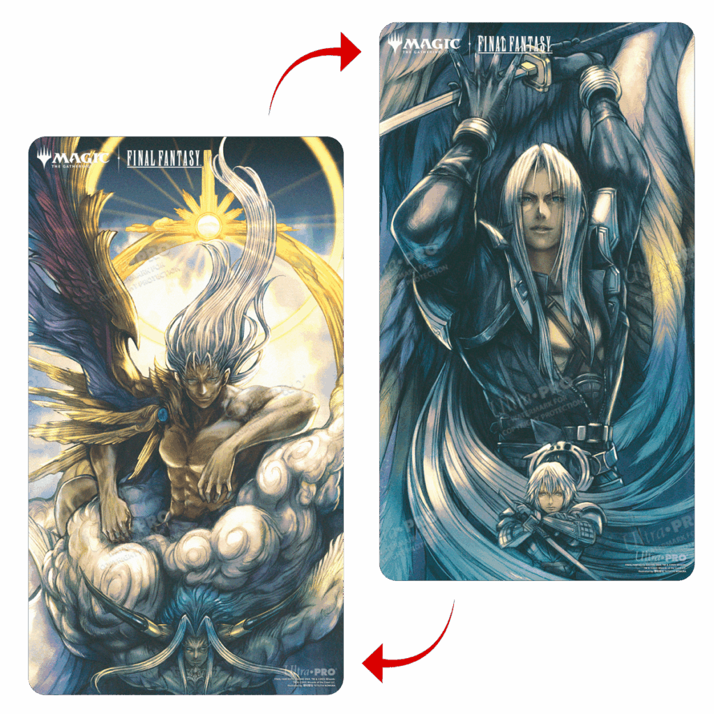 magic the gathering final fantasy sephiroth fabled soldier sephiroth one winged angel double sided playmat