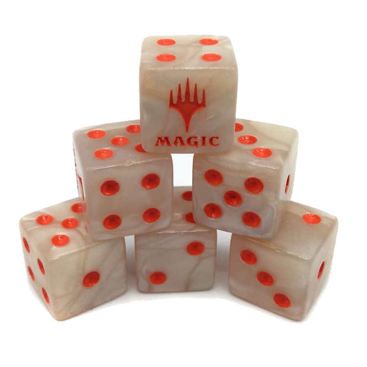 planeswalker dice set of 6 for magic the gathering