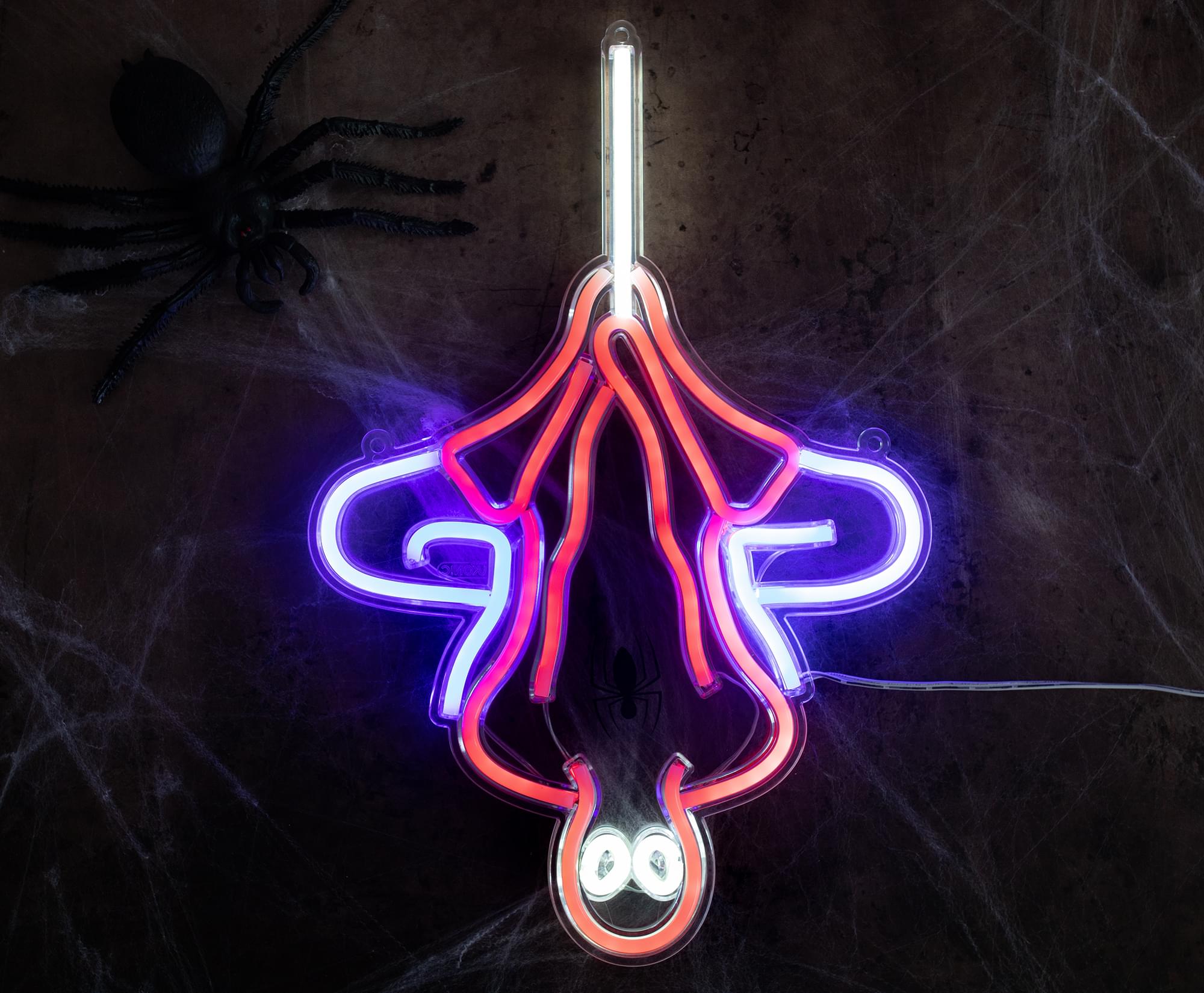 marvel spider man hanging led neon wall light sign